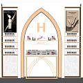 Back cabinet shelf display makeup counter 3d model