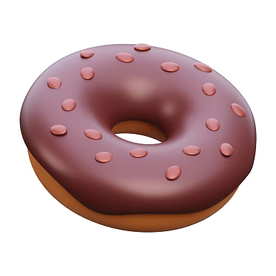 Modern Donuts Chocolate Bread Chocolate Cake Food Cartoon Donuts 3d model