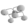 Modern Golden Chandelier with White Spherical Globes for Home Lighting Decor