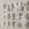 White Classical Architectural Decorative Components Featuring Capitals Brackets And Moldings 3d model