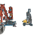 Building Blocks Construction Vehicles Models With Crane Excavator Mechanical Arms Tracks And Colorful Parts