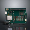 Green Electronic Circuit Board with Microchip USB Interface and Electronic Components
