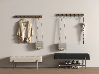 Modern Shoe Changing Stool Shoe Changing Stool Leather Sofa Hanger Side Cabinet 3d model