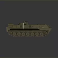 Military Armored Tank With Green Hull Tracks Turret And Hatch Details