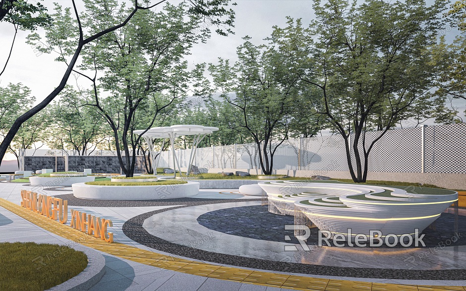 Modern Park Park Landscape Pocket Park Landscape Sketch Landscape Structure Landscape Seat model