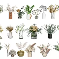 Decorative Vase Flower Displays With Various Flowers Green Plants And Different Style Vessels