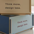 Brown Beige Blue Stackable Storage Baskets with Think more design less Text 3d model