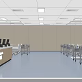 Other Indoor Interior With Reception Counter Medical Carts Seats And Ceiling Lights