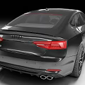 Black Audi Coupe With Sporty Front Grille And Sleek Alloy Wheels Design