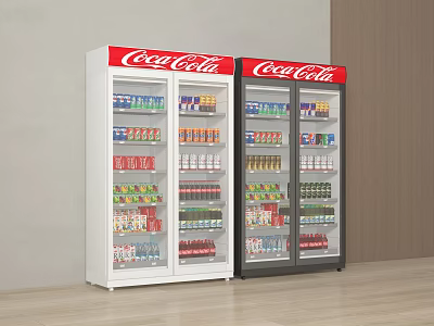 Modern Refrigerator Freezer Supermarket Refrigerator Beverage Soda 3d model