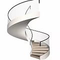 Modern Spiral Staircase With Glass Railing And Light Wooden Steps Interior Design