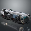 Heavy Duty Construction Truck With Long Crane Boom And Multi Wheel Design