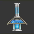 Technical Industrial Equipment With Transparent Structure Blue Glowing Components And Multi Layer Design