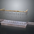 Intricate Wrought Iron Railing With Decorative Scroll Patterns And Stone Base