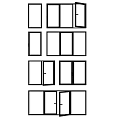 Modern Casement Window Design Featuring Various Styles And Black Frame For Home Use 3d model
