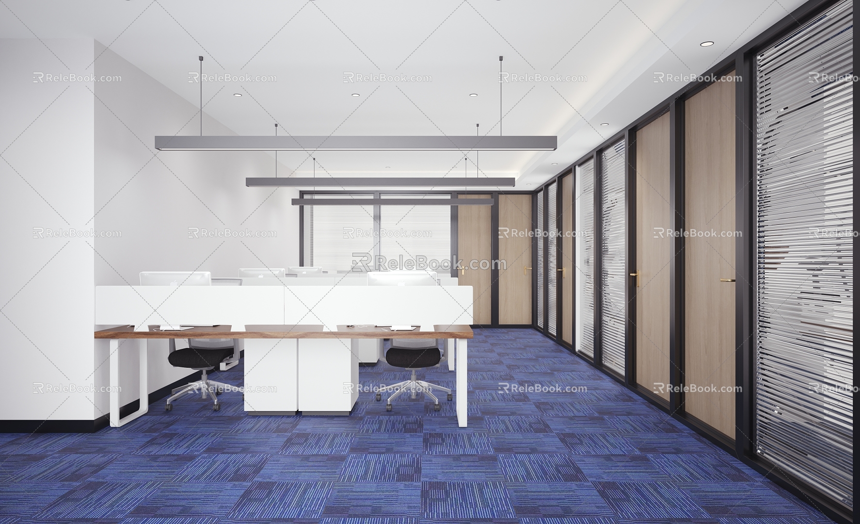 Combined office area 3d model