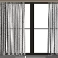 White Curtains In Large Window With Green Grass And Trees Outside Bright Interior