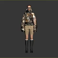 Fashionable Woman Wearing Colorful Printed Coat Leopard Print Shorts Knee High Socks And Boots