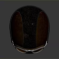 Weapon Themed Brown Leather Helmet With Silver Frame Orange Lens Goggles