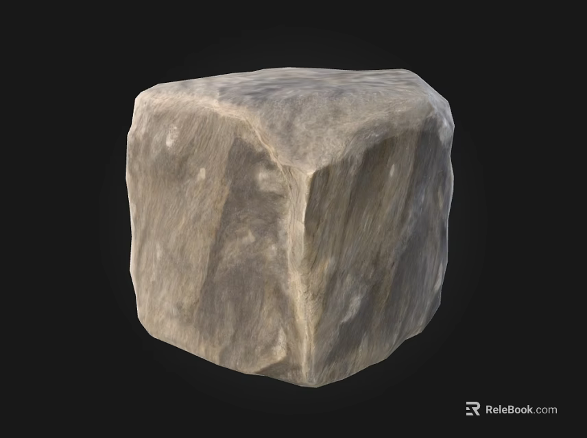 Rustic Natural Stone Block With Wood Accents For Modern Home Decor 3d model 