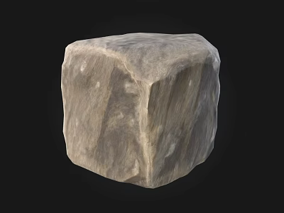 Rustic Natural Stone Block With Wood Accents For Modern Home Decor 3d model