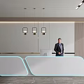 Modern Reception Desk Company Front Desk 3d model