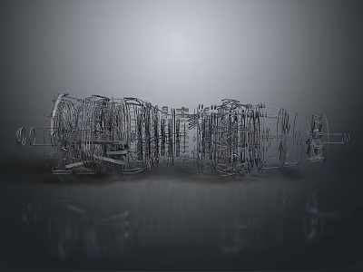 Complex Metal Mechanical Equipment With Intricate Gear And Frame Structure 3d model