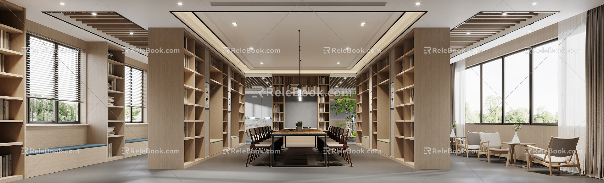 Modern Activity Room Bookstore Activity Room 3d model