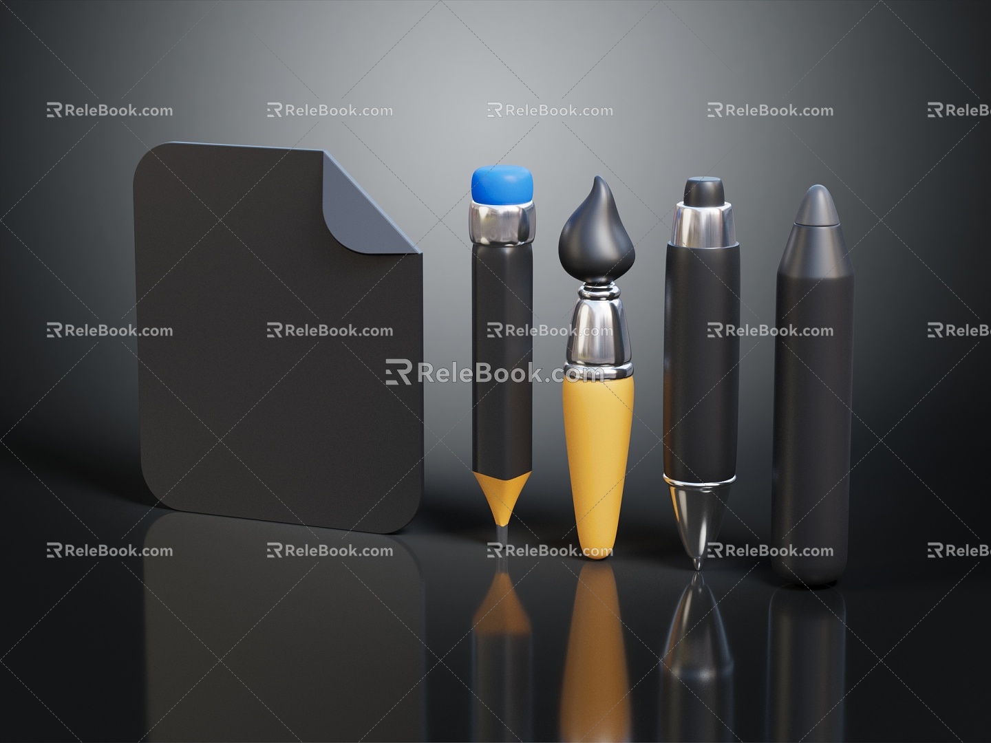 Modern Pen Paint Pen Various Pen Ballpoint Pen 3d model