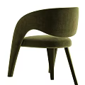 Elegant Green Velvet Chair With Modern Curved Armrests And Slim Legs Design