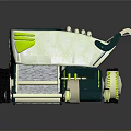 Industrial Material Handling Equipment With Green White Conveyor Belt And Wheels