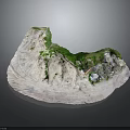 Detailed Mountainous Terrain Model With Green Vegetation Rocky Texture And Realistic Landscape