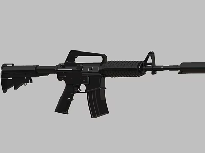 Tactical Black Modern Assault Rifle With Magazine Barrel And Grip Design 3d model