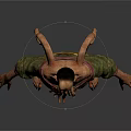 Humanoid Character With Tentacles On Back Wearing Green Tunic And Yellow Pants