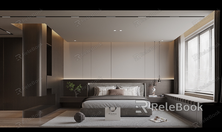 Modern Minimalist Light Luxury Master Bedroom model