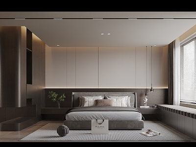 Modern Minimalist Light Luxury Master Bedroom model