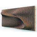 Decorative Wall with Wavy Wooden Striped Texture and Brown Tones Design