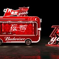 Red Budweiser Year Commercial Food Truck With Branding Design Elements