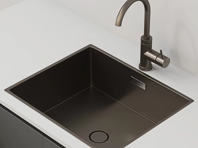 modern sink kitchen sink dish basin 3d model