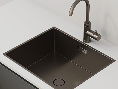 modern sink kitchen sink dish basin 3d model