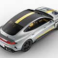 Lotus Eletre Silver Sports Car With Yellow Stripe And Sporty Design Elements
