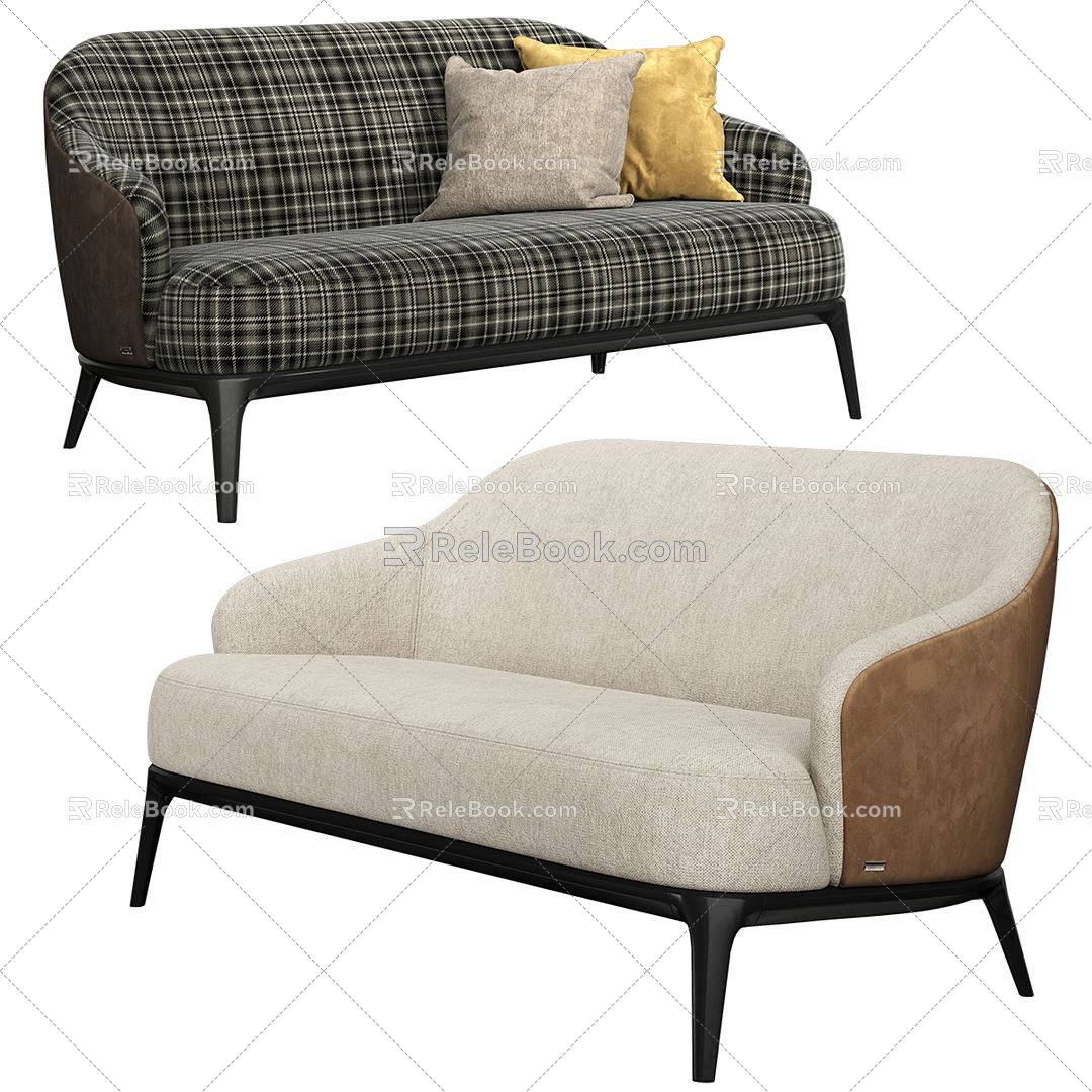 Modern double sofa 3d model