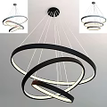 Modern Contemporary Chandelier With Multiple Circular Rings And Illuminated Sleek Design