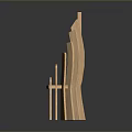 Unique Modern Wooden Chair Design With Vertical Slats And Light Wood Tone