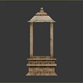 Traditional Wooden Pavilion Building With Multi Tiered Base And Roofed Top