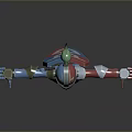 Colorful Armored 3D Game and Movie Character With Helmet and Extended Arms