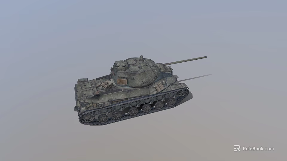 Armored Military Tank With Tracked Chassis And Long Barrel Cannon 3d model 