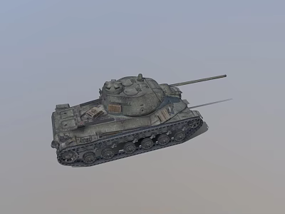 Armored Military Tank With Tracked Chassis And Long Barrel Cannon 3d model