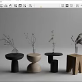 Modern Side Table Log Corner Table Combination 3d model