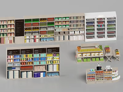 Multi Tier Display Shelves For Retail Supermarket Product Organization And Storage Solution 3d model